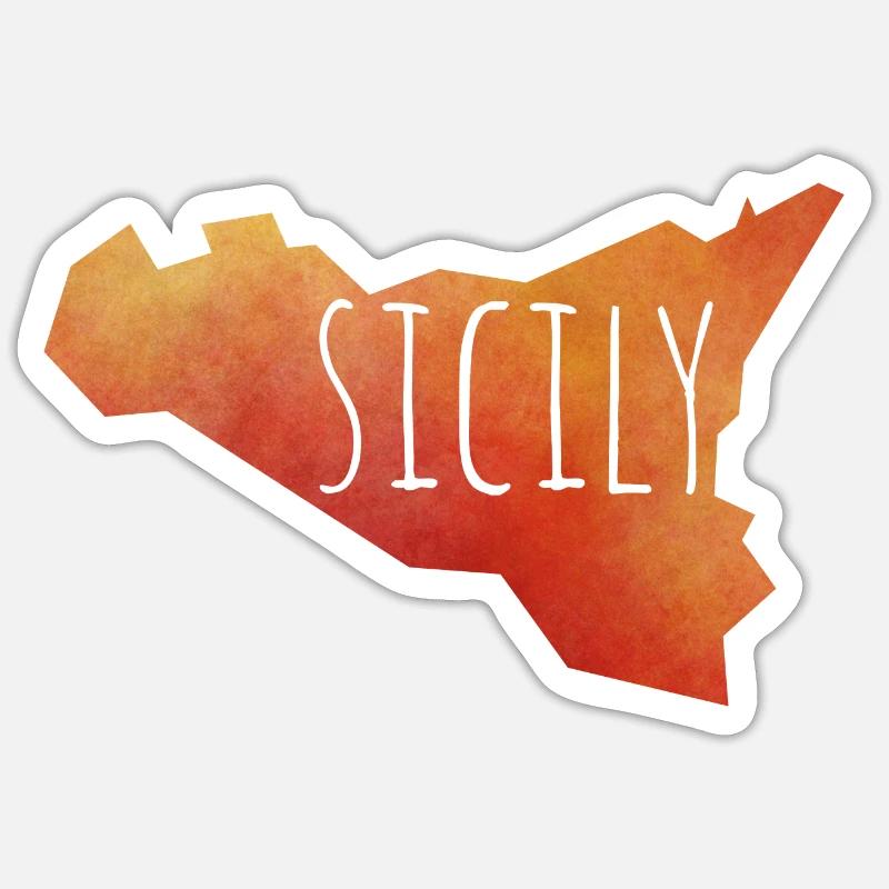 sicily - Sticker taille S (10 x 10 cm) - blanc mat