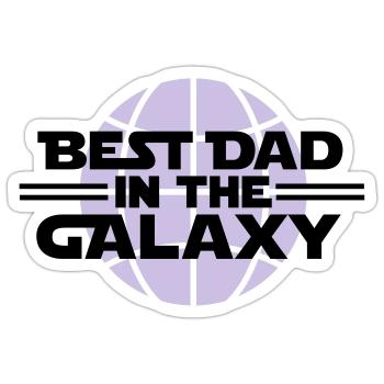 Le meilleur papa dans la galaxie - Sticker taille S (10 x 10 cm) - blanc mat - Devant