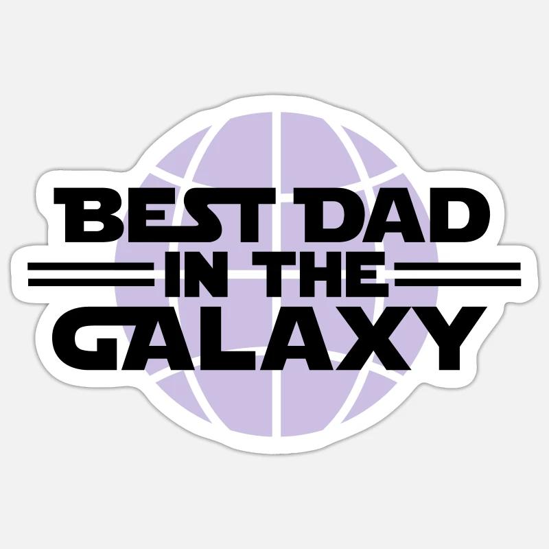 Best dad in the galaxy - Sticker size S (10 x 10 cm) - white matte