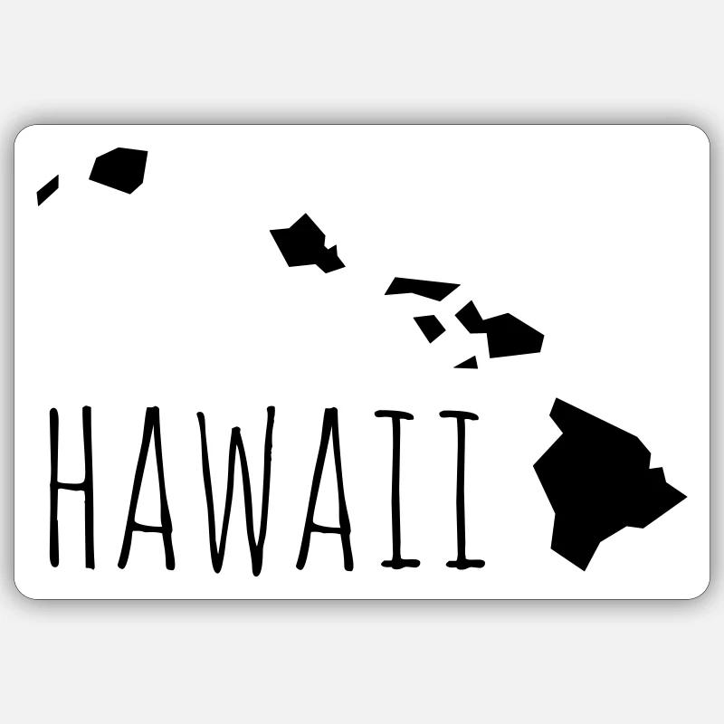hawaii - Sticker taille S (10 x 10 cm) - blanc mat
