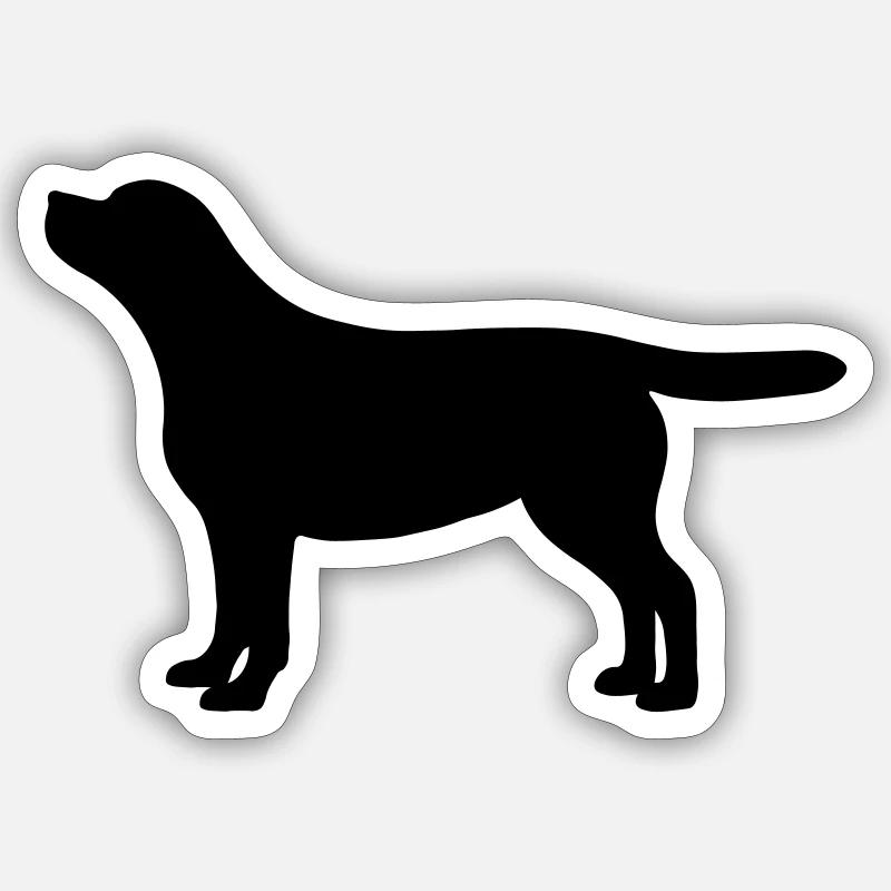 Labrador silhouette - Sticker size S (10 x 10 cm) - white matte