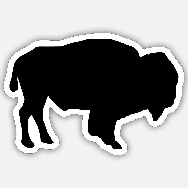 Bison - Sticker size S (10 x 10 cm) - white matte