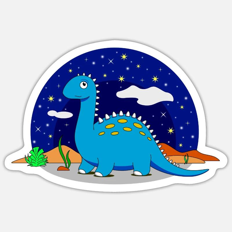 Dinosaur Brontosaurus Star Night Dream Sticker size S (10 x 10 cm)