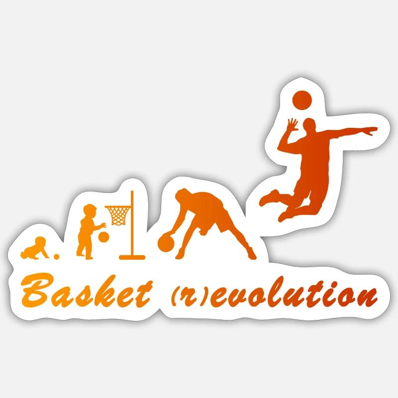 Basket (r) evolution - Sticker taille S (10 x 10 cm) - blanc mat