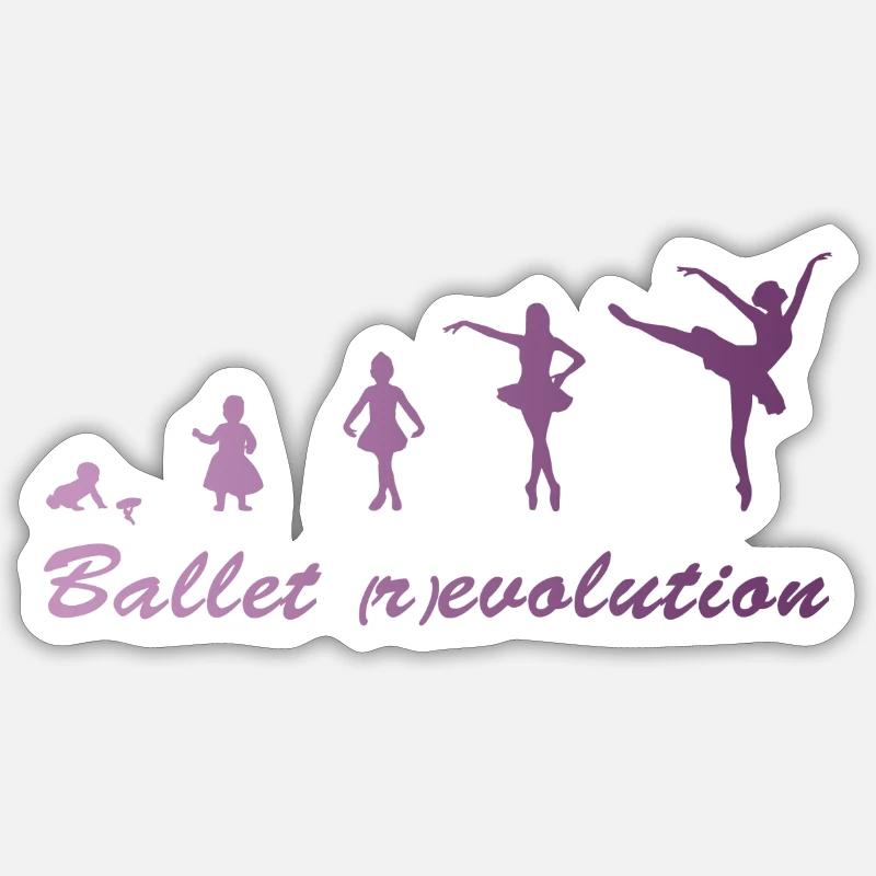 Ballett (r) Evolution - Sticker Größe S (10 x 10 cm) - Mattweiß