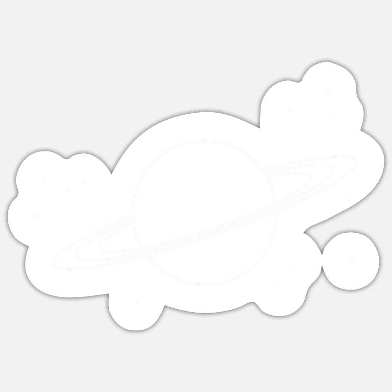 Saturne - Sticker taille S (10 x 10 cm) - blanc mat