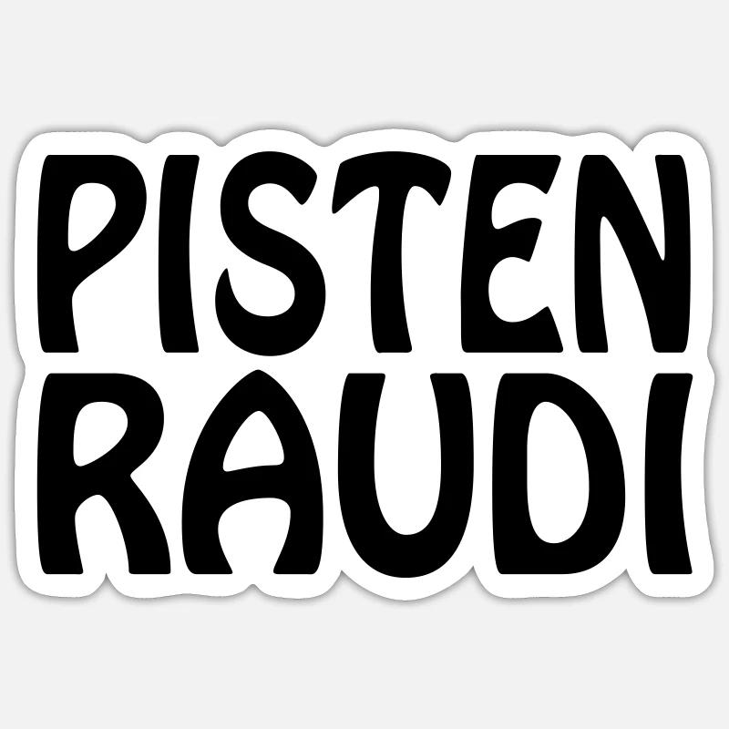 Pistenraudi - Sticker taille S (10 x 10 cm) - blanc mat