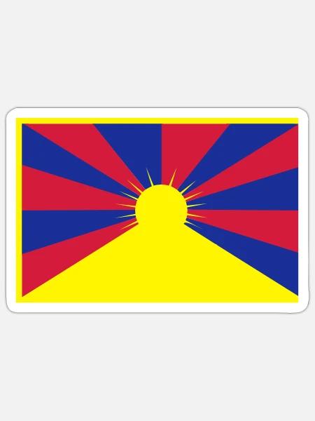 Flag of Tibet - Sticker size S (10 x 10 cm) - white matte