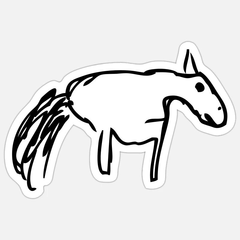 pferd - Sticker Größe S (10 x 10 cm) - Mattweiß