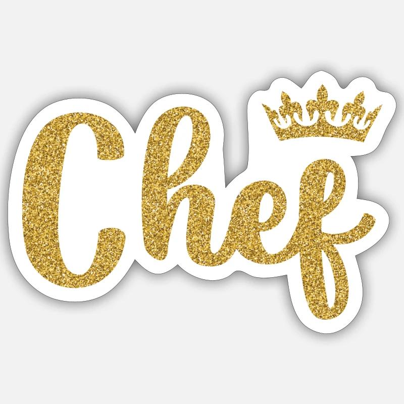 Chef - Sticker Größe S (10 x 10 cm) - Mattweiß