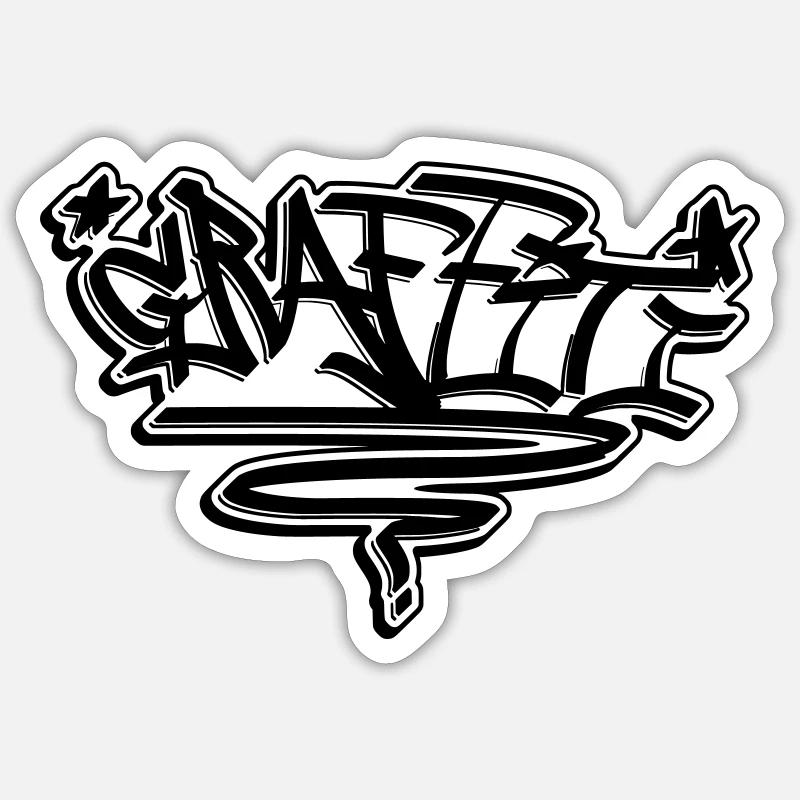 Graffiti Tag "Graffiti" - Sticker Größe S (10 x 10 cm) - Mattweiß