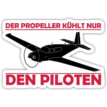Mooney Motorflugzeug Geschenk - Sticker Größe S (10 x 10 cm) - Mattweiß - Vorne