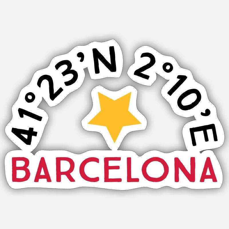 Barcelone - Sticker taille S (10 x 10 cm) - blanc mat