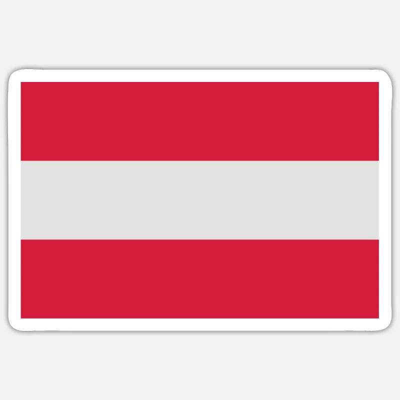Austria flag - Sticker size S (10 x 10 cm) - white matte