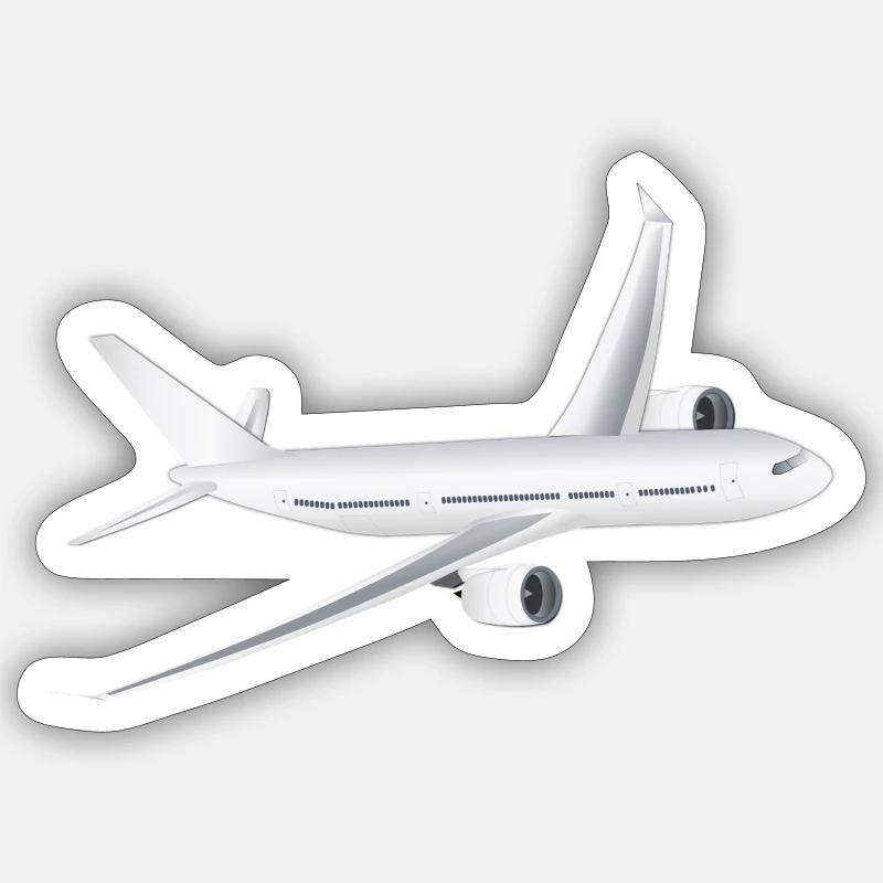 Flugzeug - Sticker Größe S (10 x 10 cm) - Mattweiß