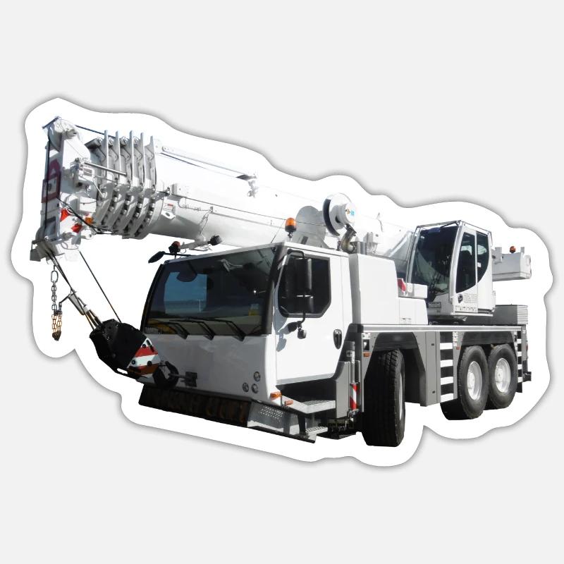 construction machine - Sticker taille S (10 x 10 cm) - blanc mat