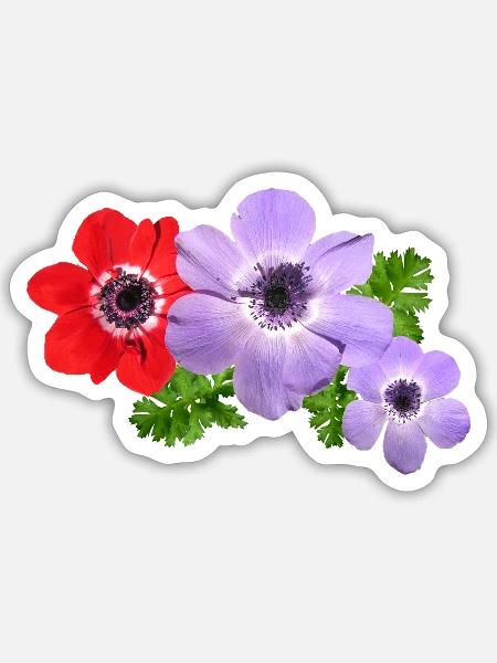 flowers lilies tulips orchids sunflower dahlia ger - Sticker Größe S (10 x 10 cm) - Mattweiß