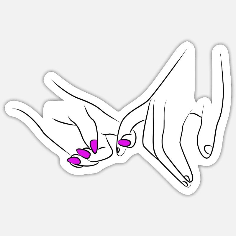 Händchen Halten Pärchen Romantisch - Sticker Größe S (10 x 10 cm) - Mattweiß