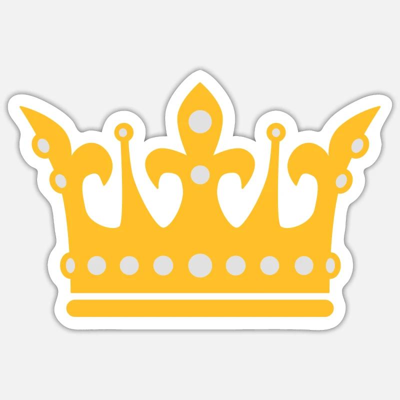 Krone / Crown 2c - Sticker Größe S (10 x 10 cm) - Mattweiß
