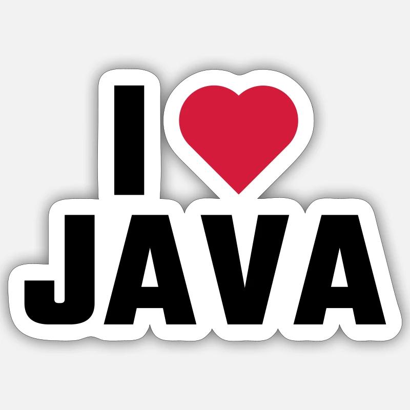I Love JAVA - Sticker size S (10 x 10 cm) - white matte