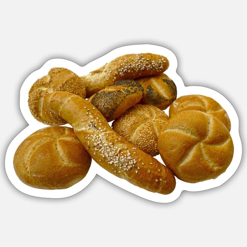 bread brooches crossaint bakery baguette bread bu - Sticker size S (10 x 10 cm) - white matte