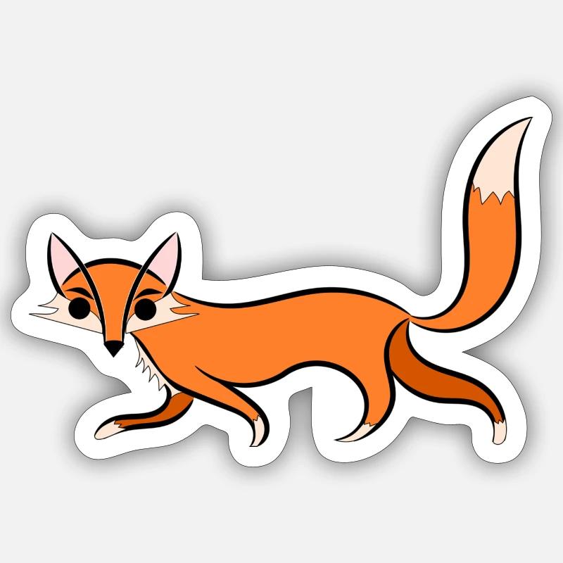 Ilustracja lisa - Sticker størrelse S (10 x 10 cm) - mat hvid
