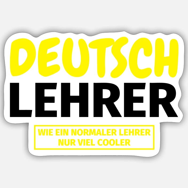 Deutschlehrer Geschenk - Sticker Größe S (10 x 10 cm) - Mattweiß