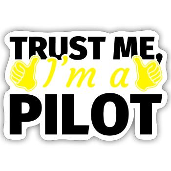 Trust me I'm a Pilot - Sticker Größe S (10 x 10 cm) - Mattweiß - Vorne