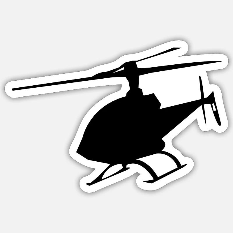 helicopter - Sticker size S (10 x 10 cm) - white matte