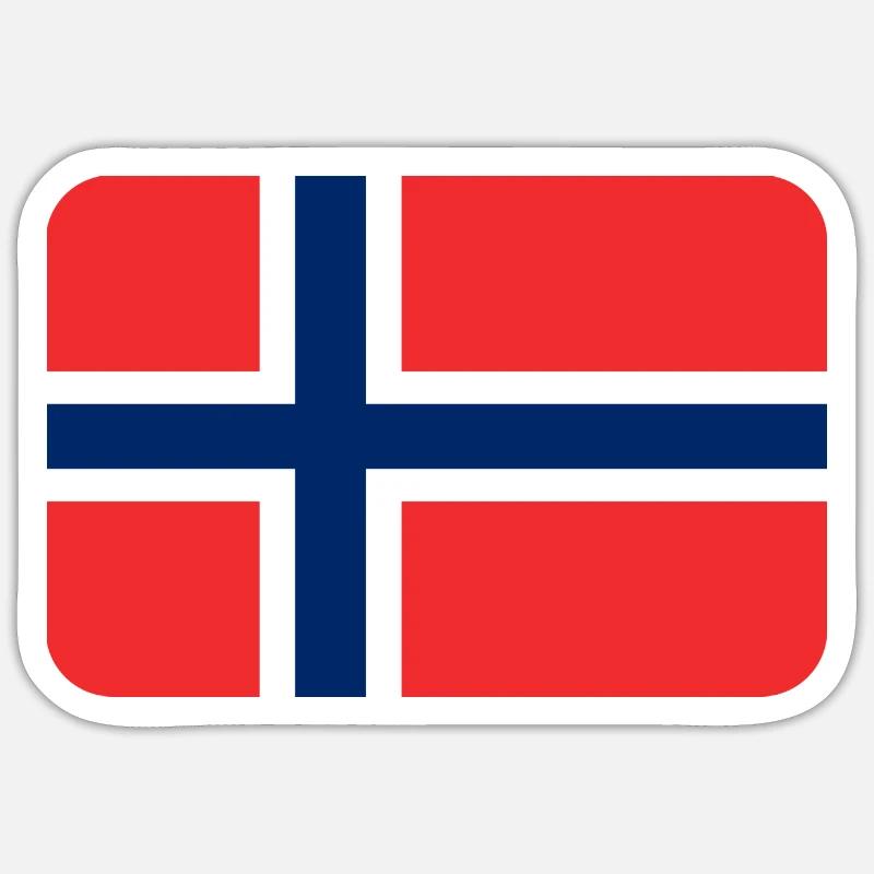 NORWAY FLAG round corner 400 dpi - Sticker Größe S (10 x 10 cm) - Mattweiß