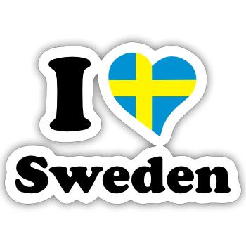 I love Sweden - Sticker size S (10 x 10 cm) - white matte - Front