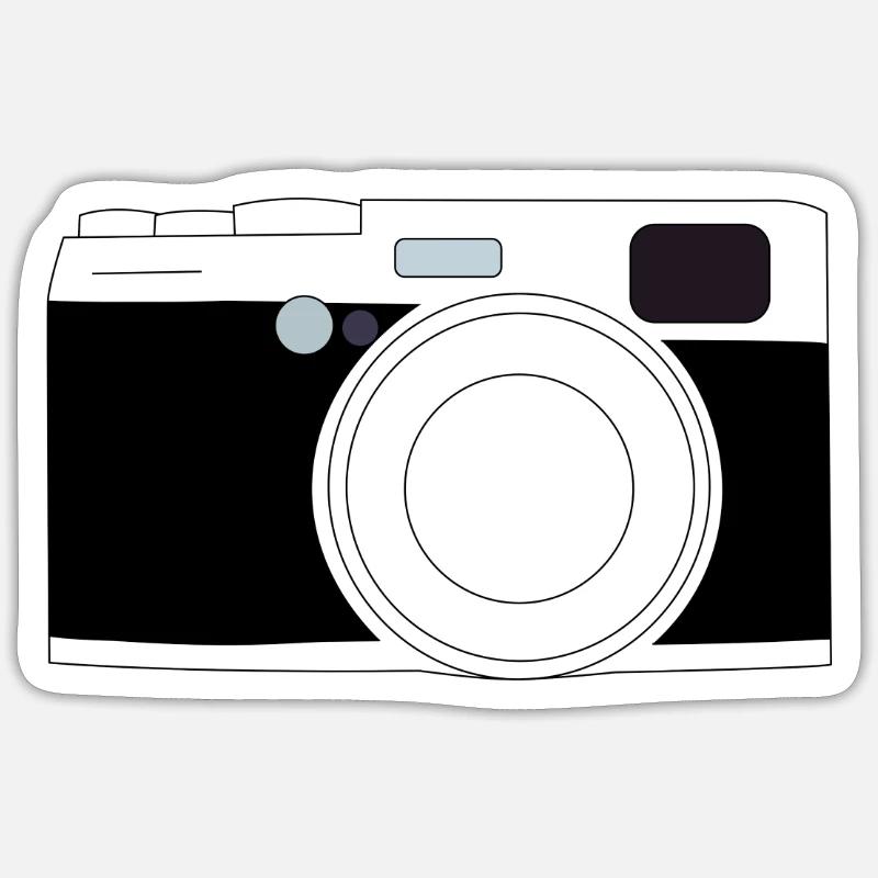 Caméra - Sticker taille S (10 x 10 cm) - blanc mat