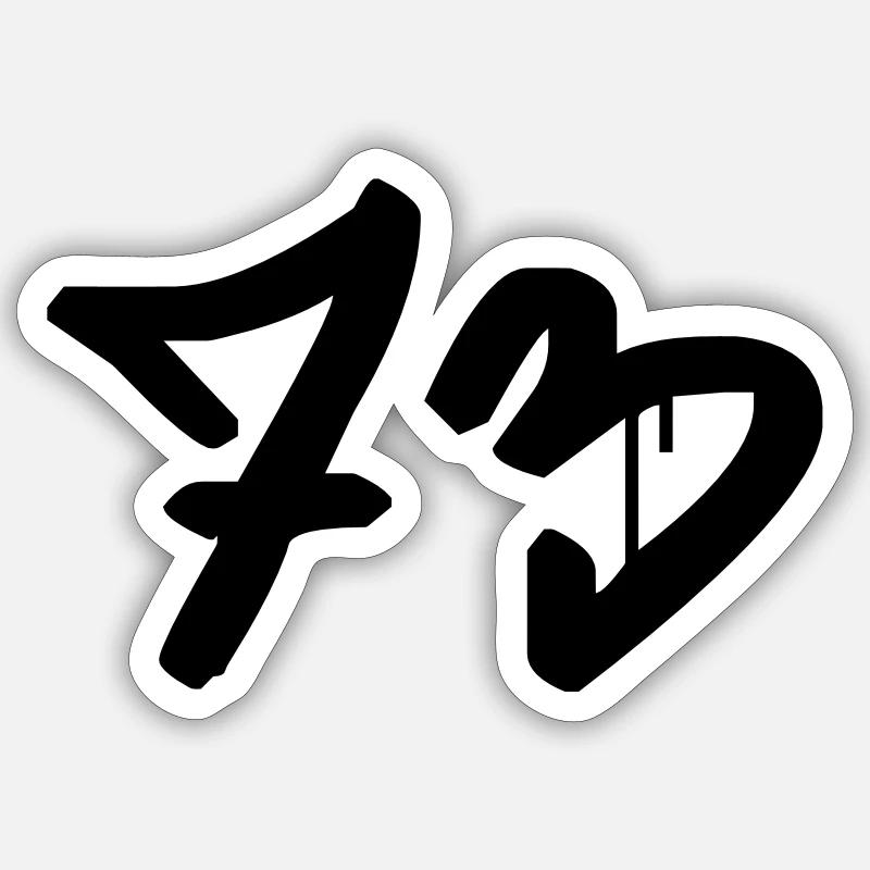 Graffiti : 73 - Sticker size S (10 x 10 cm) - white matte