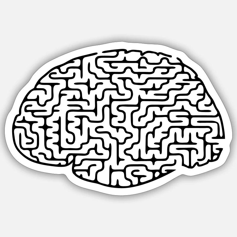 Brain - Sticker size S (10 x 10 cm) - white matte