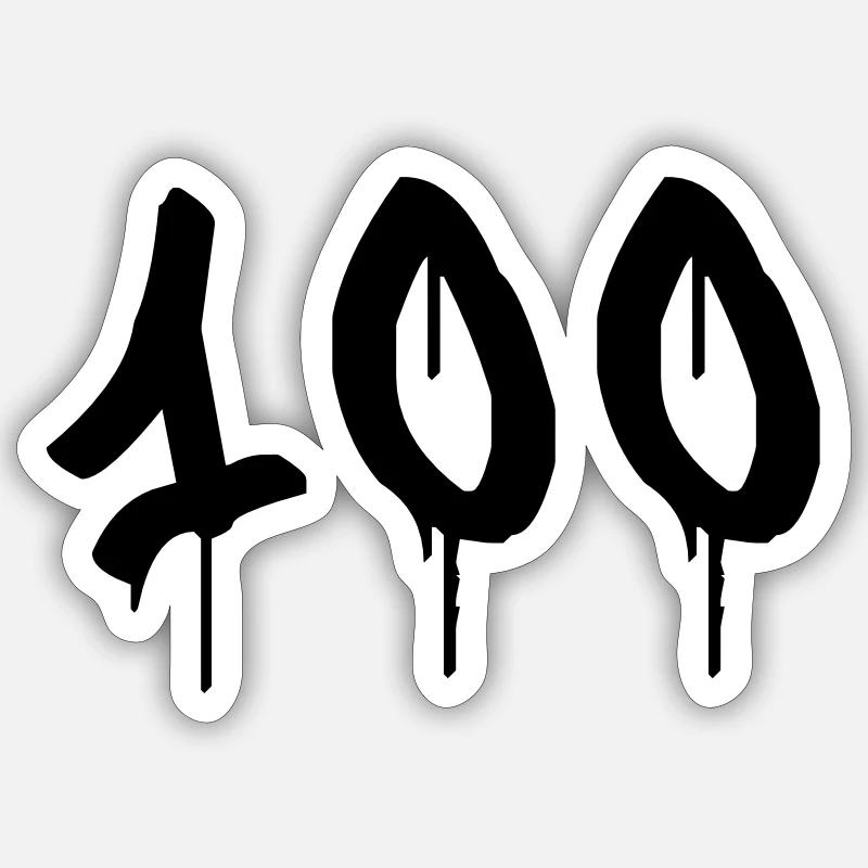 Graffiti : 100 - Sticker taille S (10 x 10 cm) - blanc mat