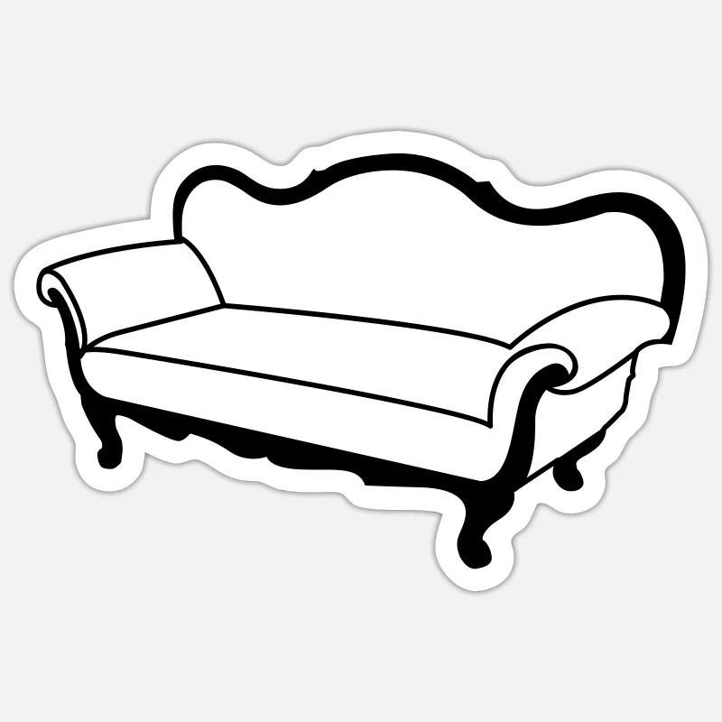 Sofa - Sticker Größe S (10 x 10 cm) - Mattweiß