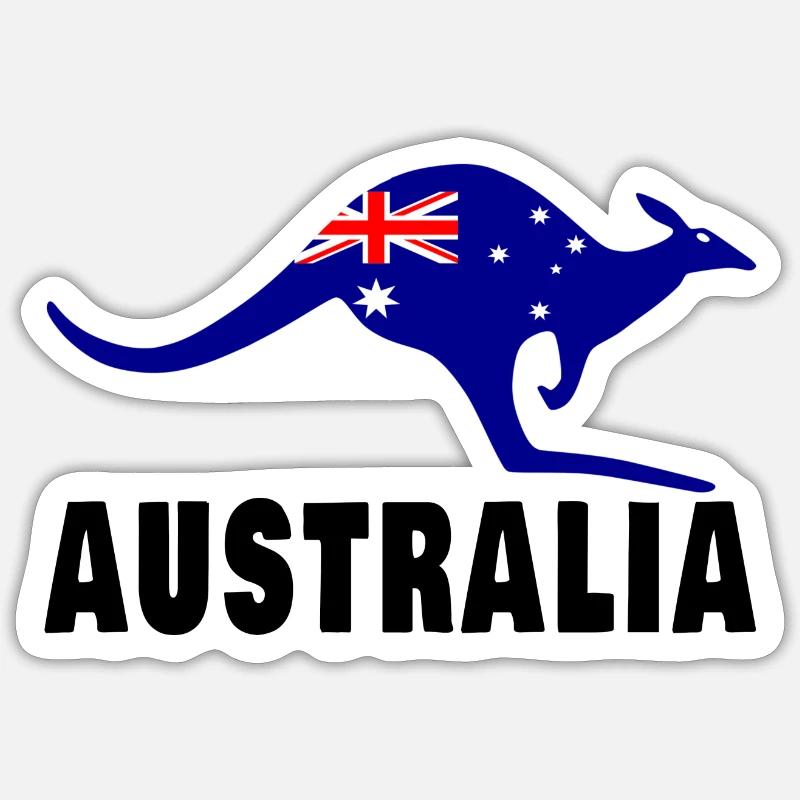 Australien Känguru / Geschenk / Geschenkidee Sticker Größe S (10 x 10 cm)