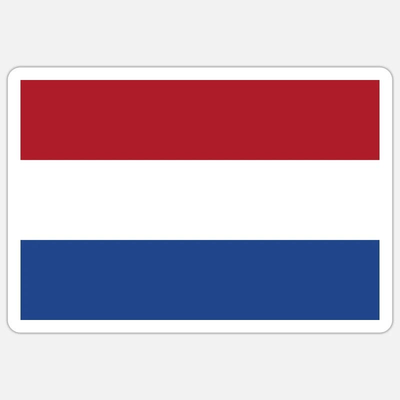 Pays-Bas Pays drapeau - Sticker taille S (10 x 10 cm) - blanc mat