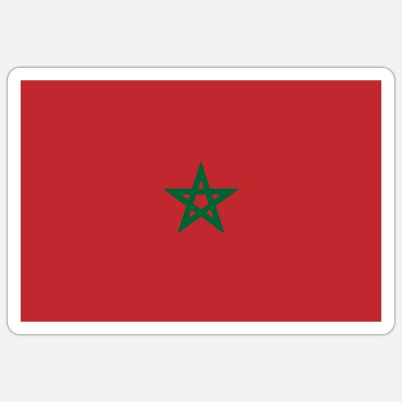 Drapeau du Maroc - Sticker taille S (10 x 10 cm) - blanc mat