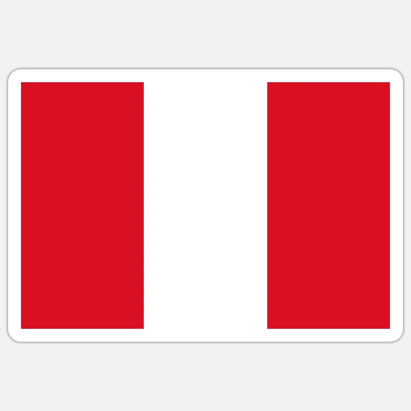 Pérou Drapeau - Sticker taille S (10 x 10 cm) - blanc mat