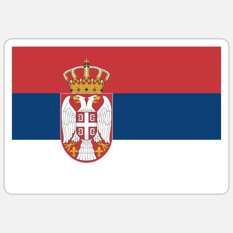 Drapeau de la Serbie Sticker taille S (10 x 10 cm)