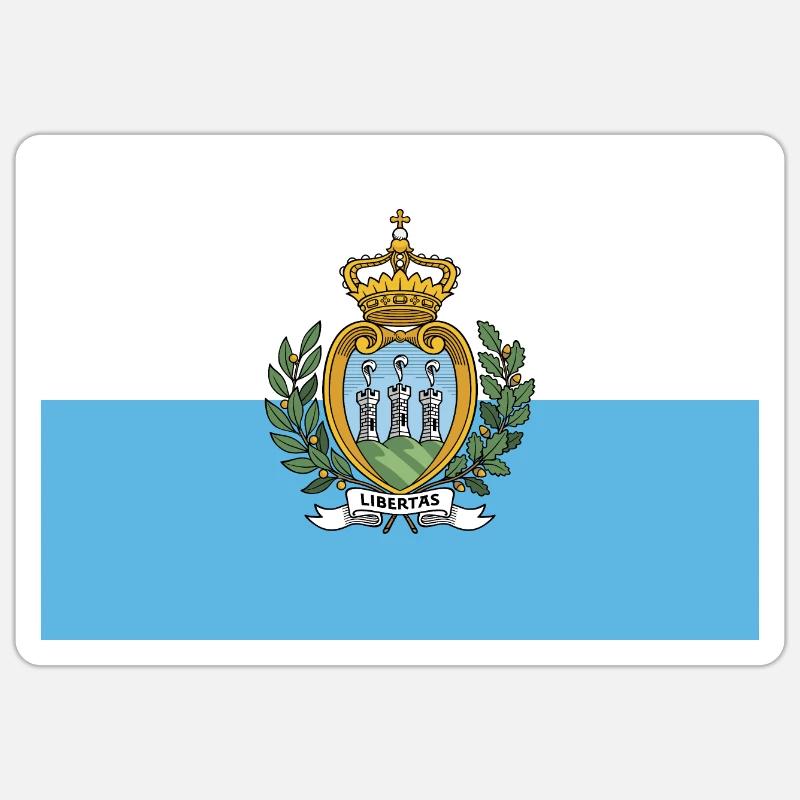 Drapeau de Saint-Marin Sticker taille S (10 x 10 cm)