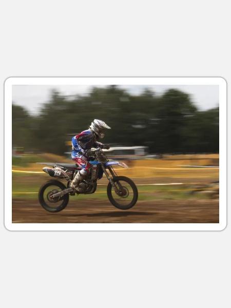 Motocross Action - Sticker Größe S (10 x 10 cm) - Mattweiß