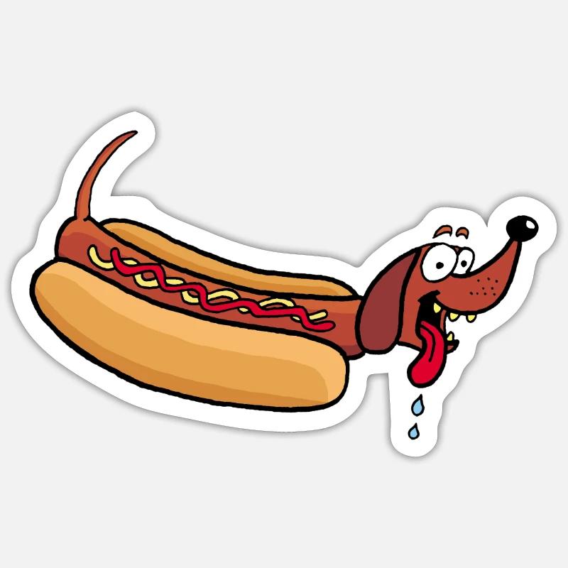 Chien chaud - Sticker taille S (10 x 10 cm) - blanc mat