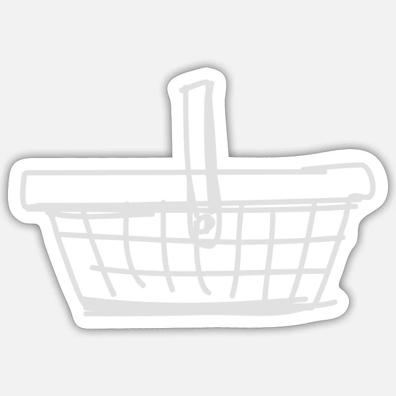 panier - Sticker taille S (10 x 10 cm) - blanc mat