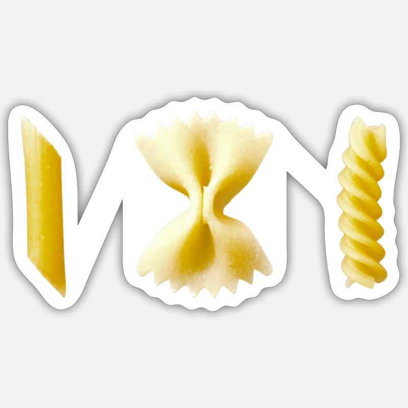 Pasta Teigwaren Geschenk Geschenkidee Sticker Größe S (10 x 10 cm)