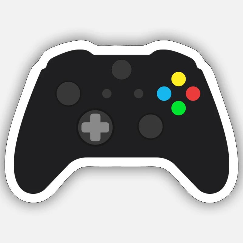 Dunkles Gamepad Neon-Knöpfe - Sticker Größe S (10 x 10 cm) - Mattweiß
