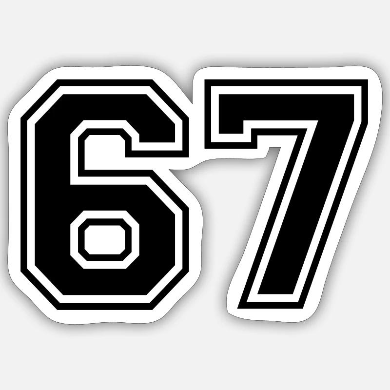 67 - Sticker Größe S (10 x 10 cm) - Mattweiß