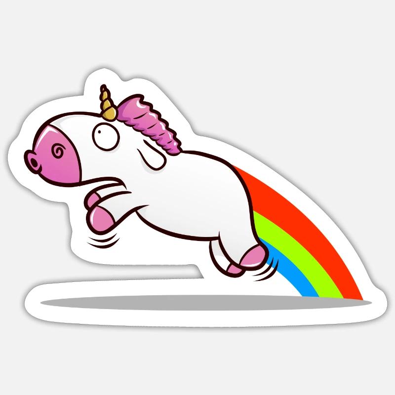 Unicorns ! - Sticker taille S (10 x 10 cm) - blanc mat