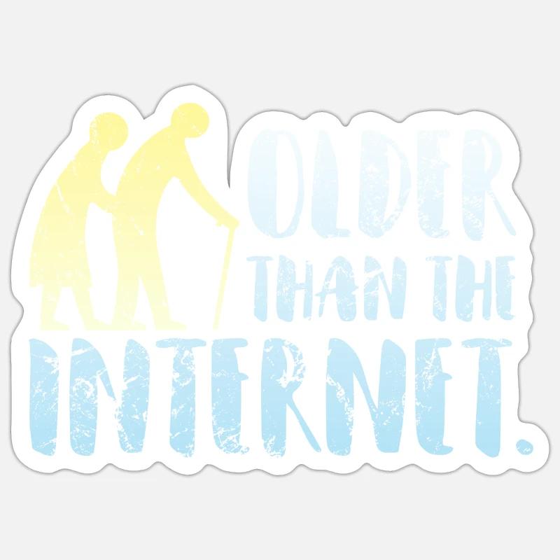 Plus ancien que l'internet - Sticker taille S (10 x 10 cm) - blanc mat